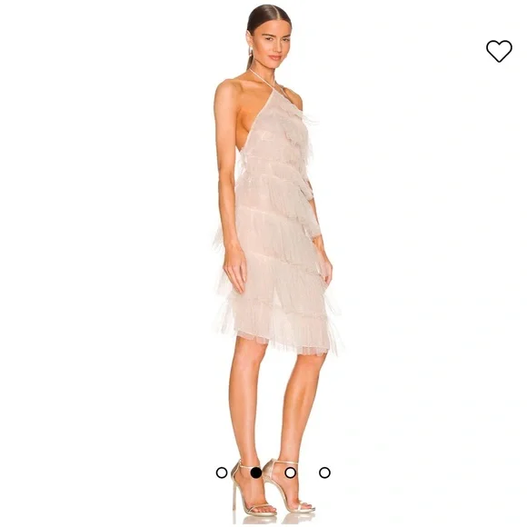 NEW- the bar Kai Dress in Nude Sparkle, MIDI length halter, Size 8 - Picture 2 of 14
